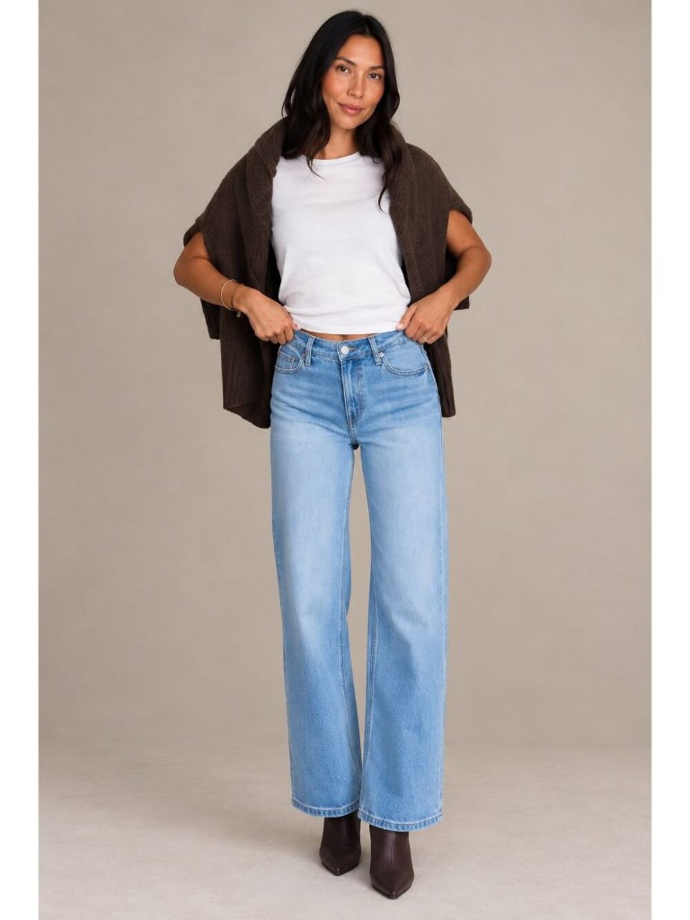 Quince Bella Stretch Relaxed Straight Leg Jeans Size 28